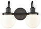 2 Light 15 in. Matte Black Vanity Light