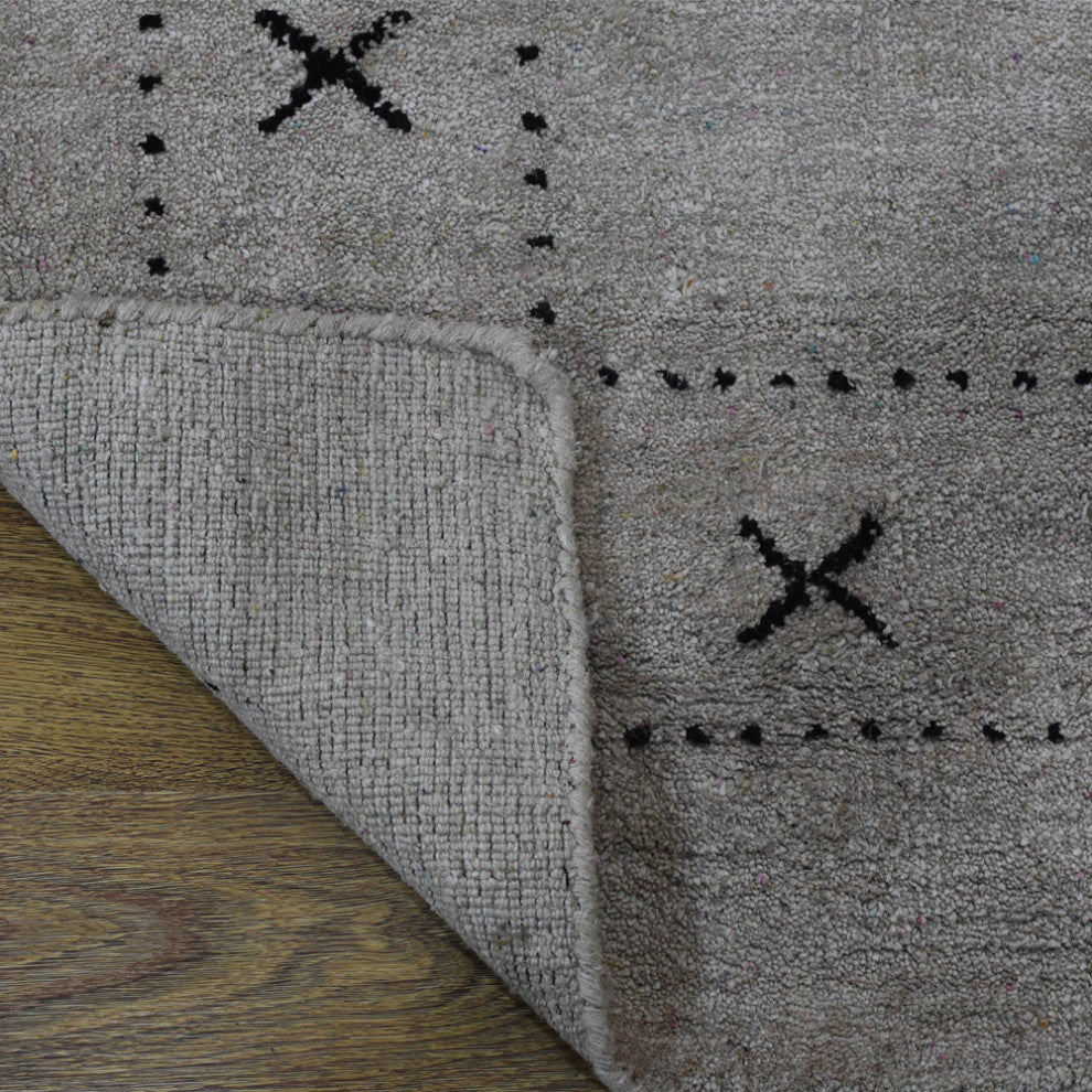 HAND KNOTTED LOOM SILK ECO-FRIENDLY AREA RUG-8'x10',Rectangle,Beige,Contemporary