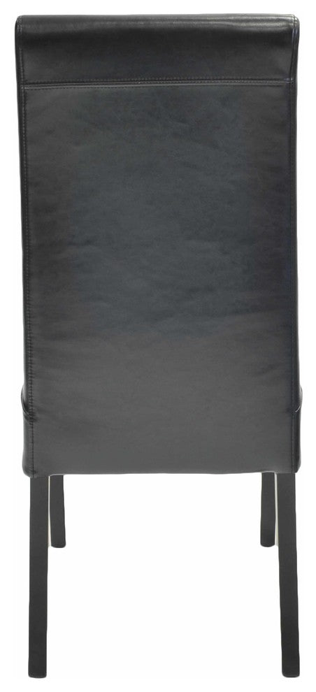 Valencia Dining Side Chair, Black, Split Leather