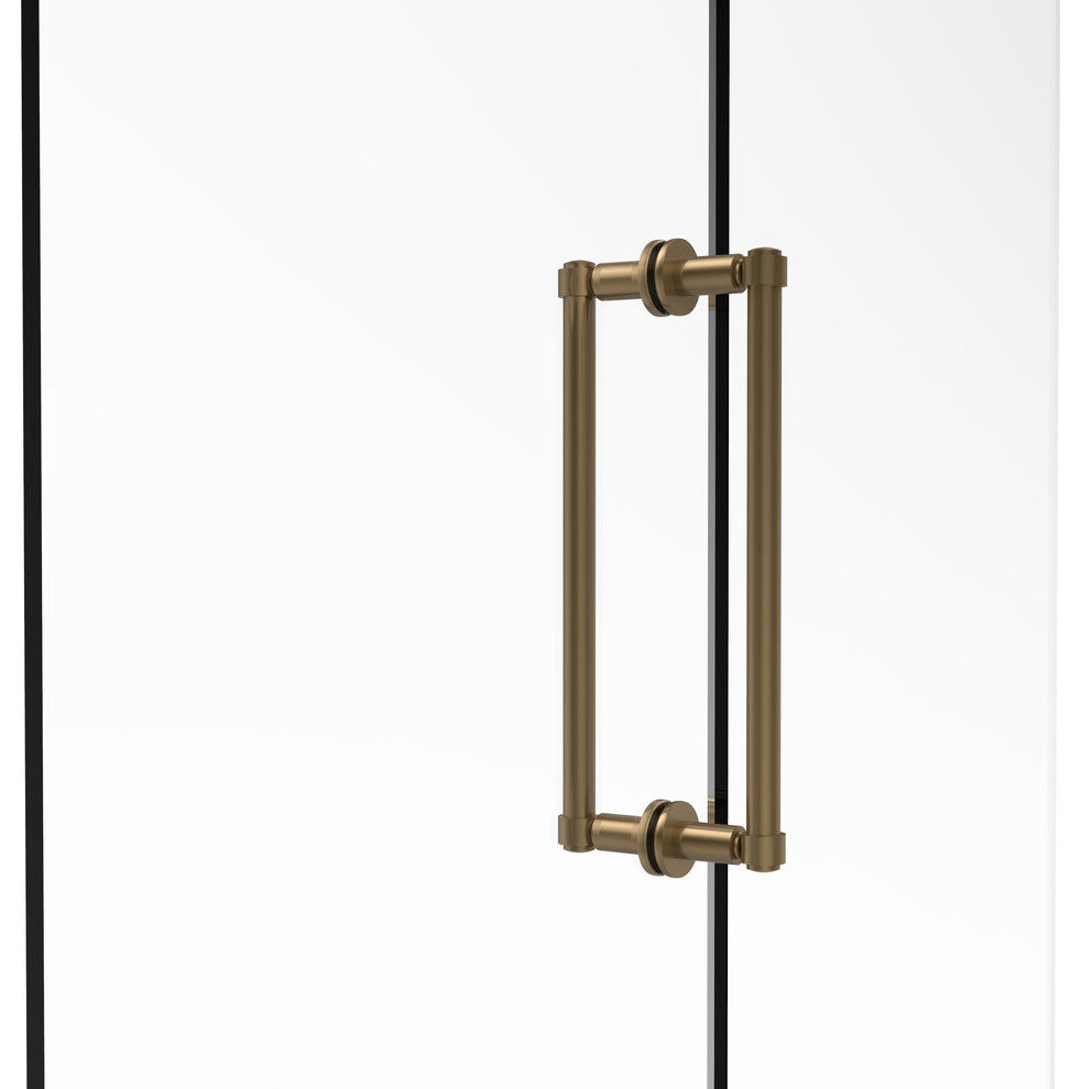 Contemporary 12" Back to Back Shower Door Pull, Brushed Bronze