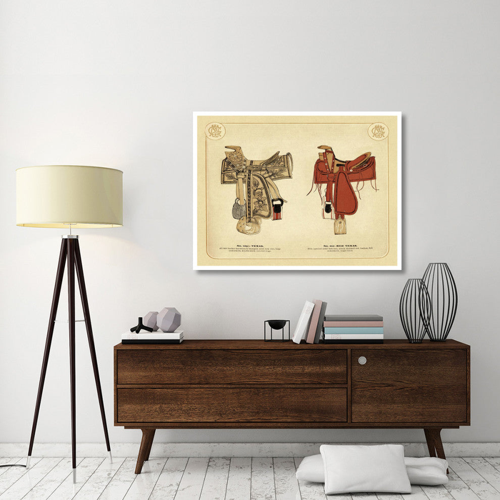 "Saddles and Tack: Texas and Red Texas Saddles" Paper Print, 50"x38"