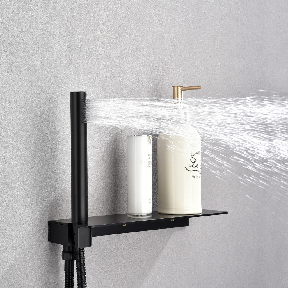 Thermostatic Rain Shower System with Hand Shower-Includes Rough-in Valve