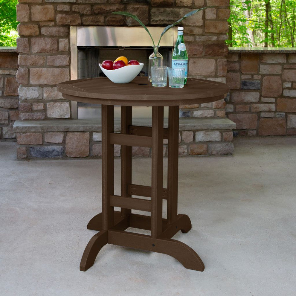Round Counter-Height Dining Table, 36'', Weathered Acorn
