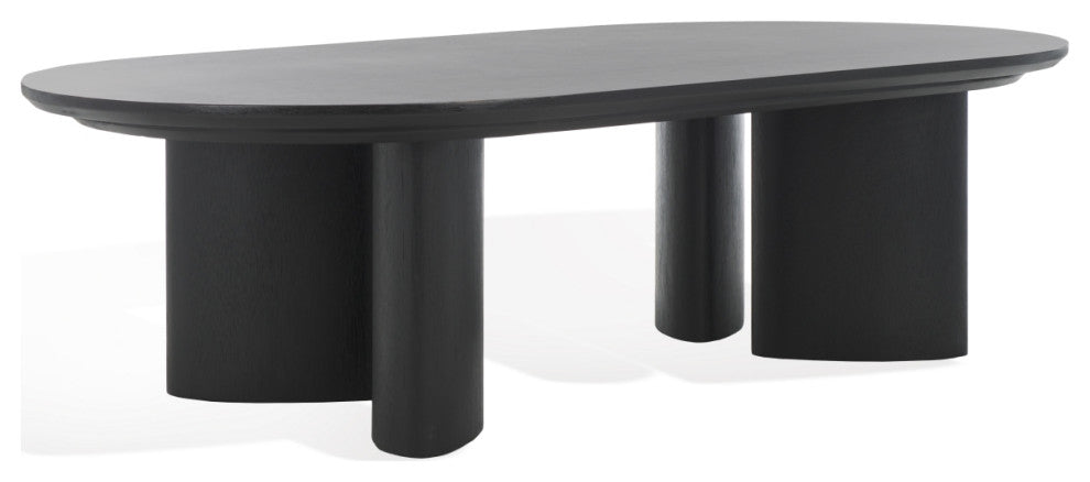 Safavieh Couture Barnard Oval Wood Coffee Table, Black