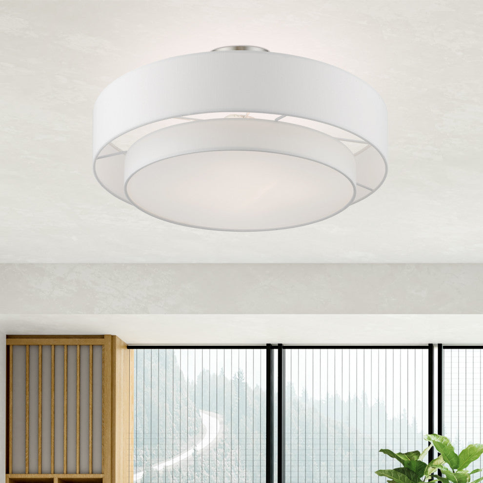 Meridian 4 Light Brushed Nickel Semi-Flush Mount