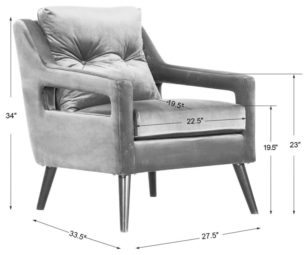 Uttermost O'Brien Blue Velvet Armchair