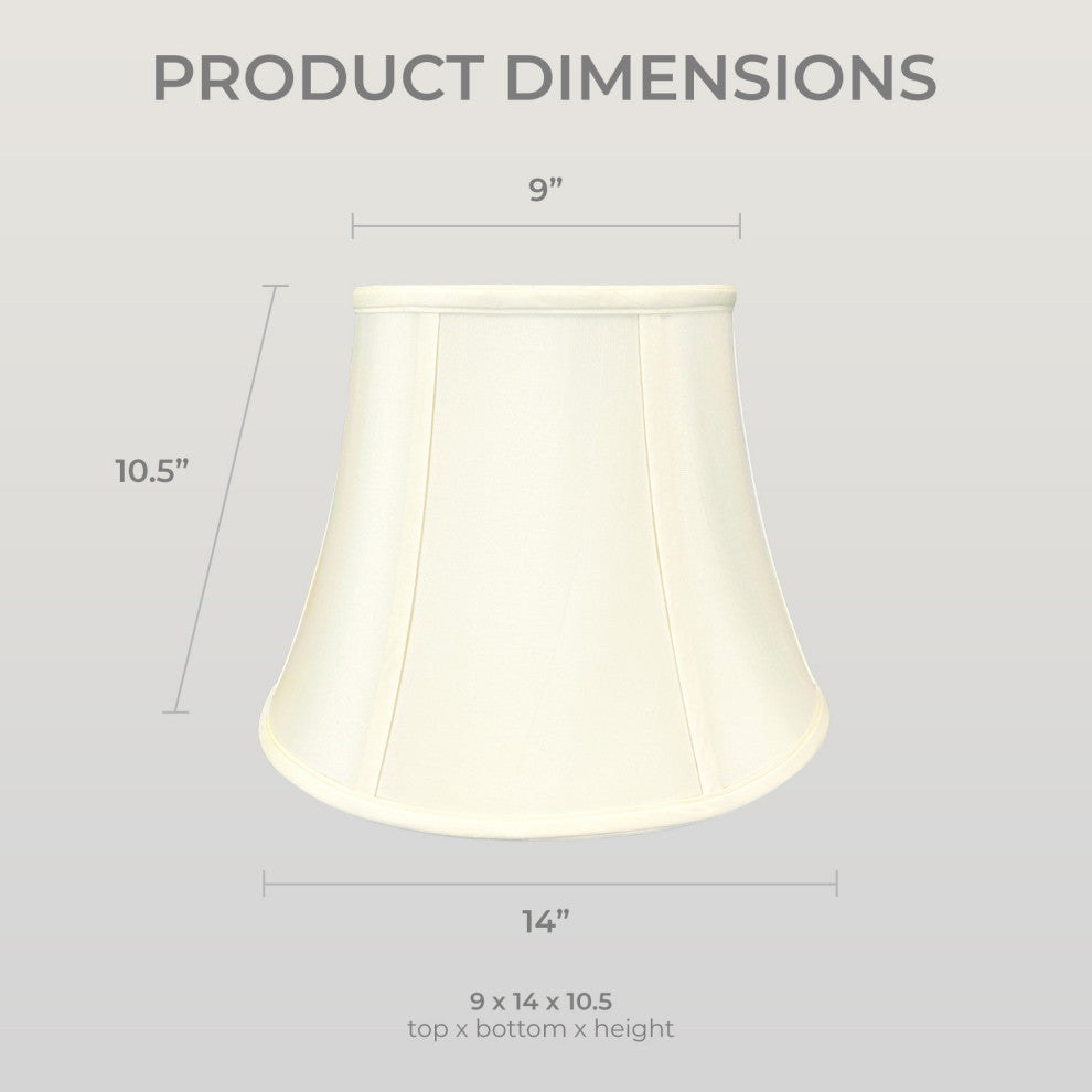 Royal Designs Modified Bell Lamp Shade, Eggshell, 9x14x10.5, Single