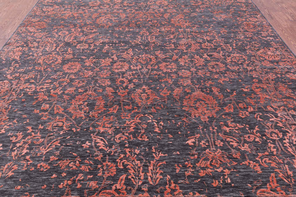 Persian Hand Knotted Wool & Silk Rug 8' 11" X 11' 11" - Q15751