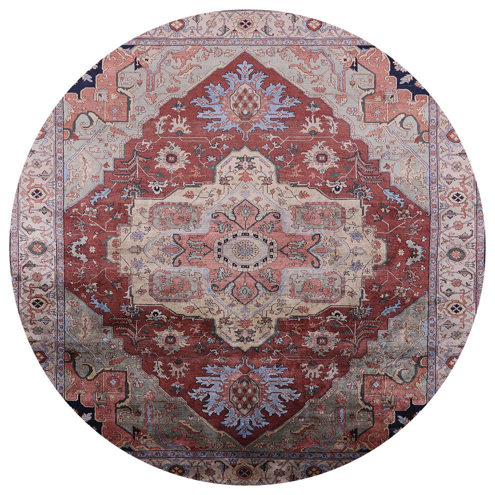 Ahgly Company Indoor Round Mid-Century Modern Area Rugs, 4' Round