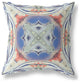 18" Cream Peach Geo Tribal Suede Throw Pillow