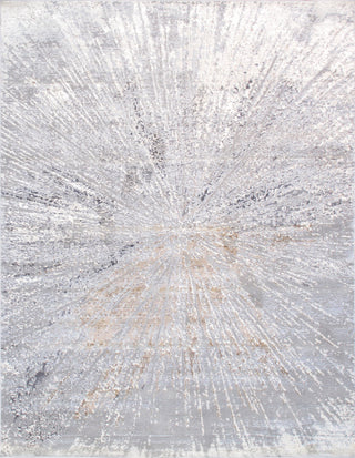 Starburst Power-Loomed White/Grey Area Rug, 9' X 12'