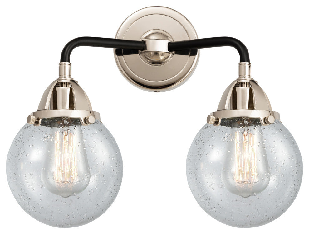 Beacon Bath Vanity Light, Black Polished Nickel, Seedy, Seedy