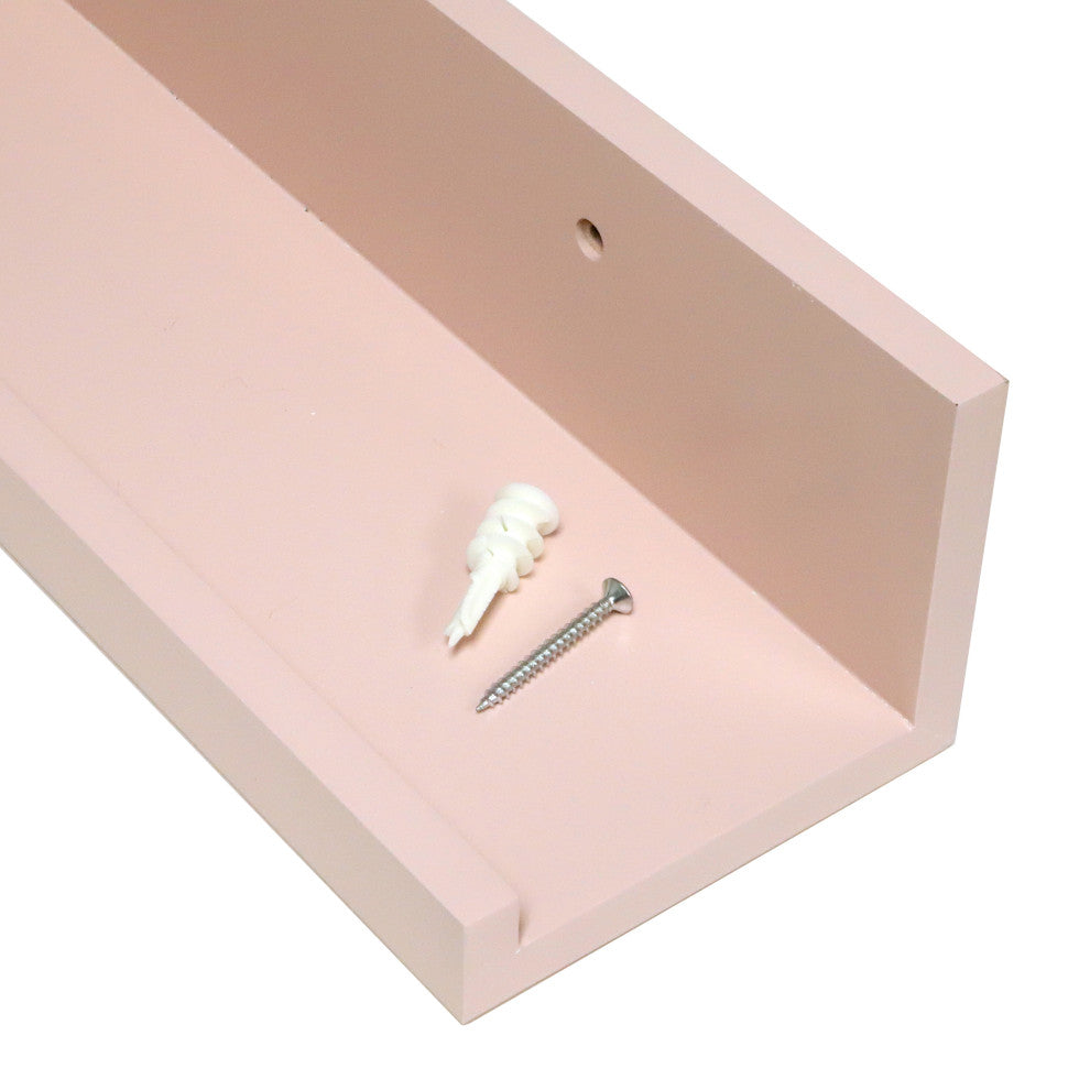 InPlace Picture Ledge Shelf for Kids Room, Pink, 24x4.5x3.5