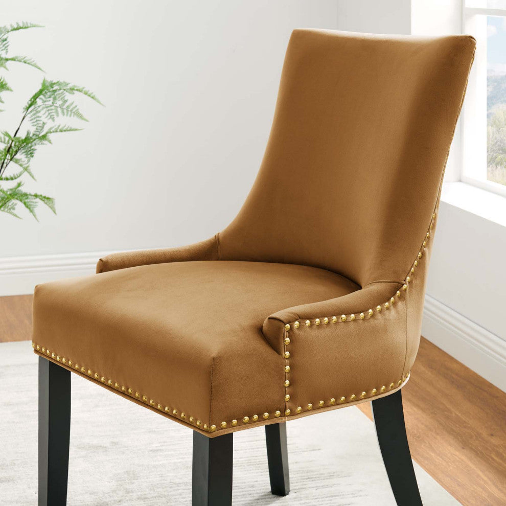 Marquis Performance Velvet Dining Chairs, Set of 2, Cognac