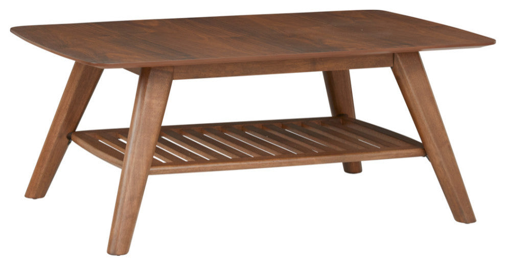 Walnut Coffee Table With Shelf 43x27