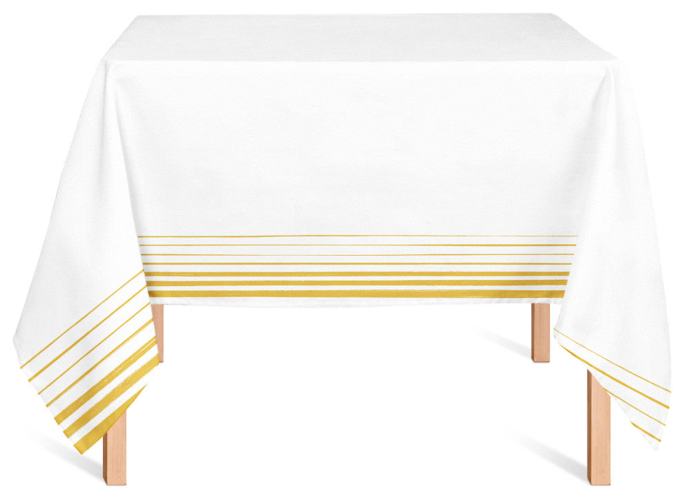 Sketchy Stripes Yellow 58x58 Tablecloth