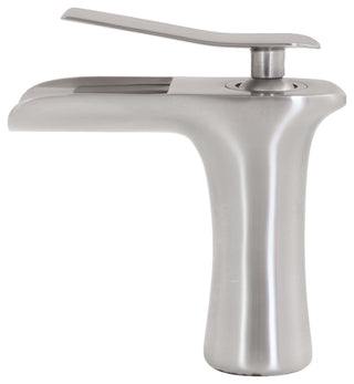 Rectangular Black/White Porcelain Vessel Sink and Faucet Set, Brushed Nickel