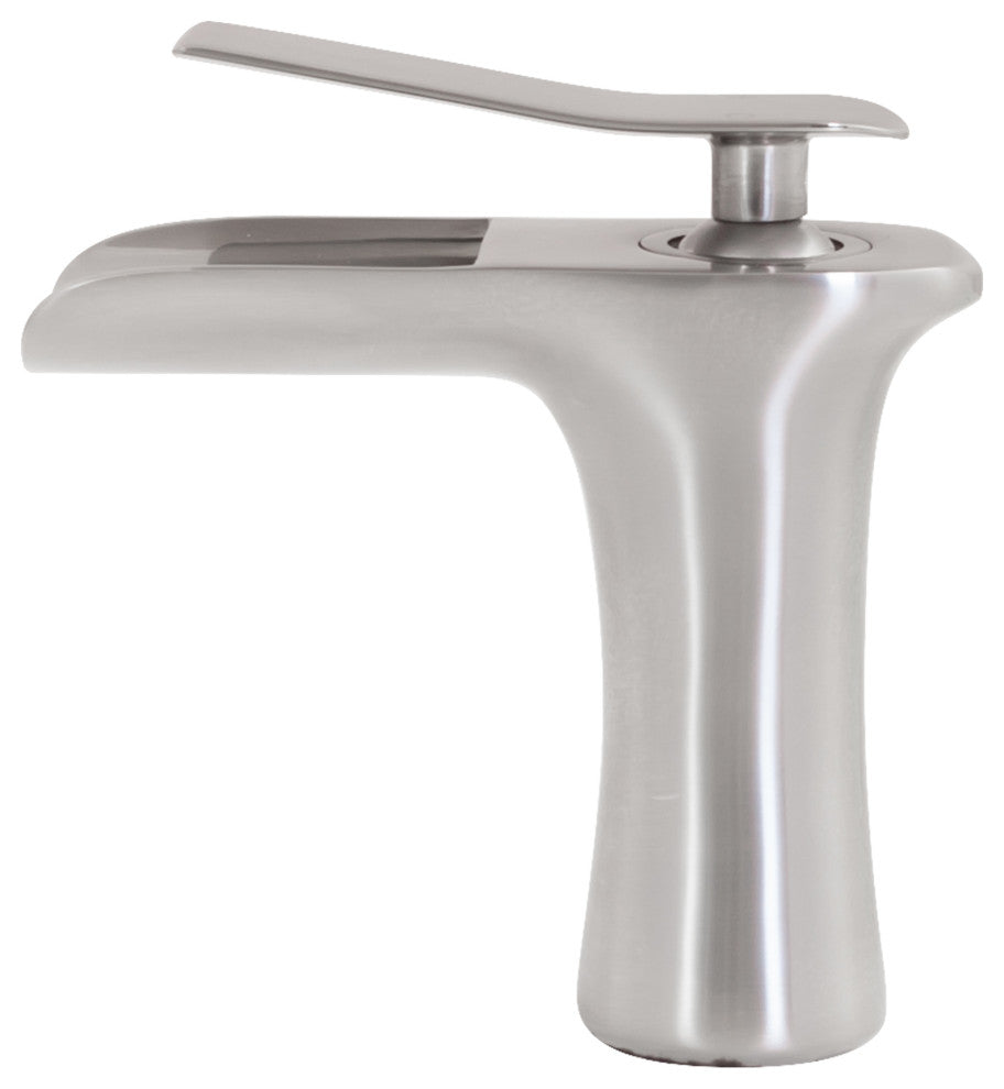 Rectangular Black/White Porcelain Vessel Sink and Faucet Set, Brushed Nickel