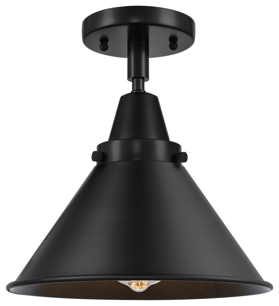 Innovations 447-1C-BK-M10-BK-LED Briarcliff 1 Light Flush Mount, Matte Black