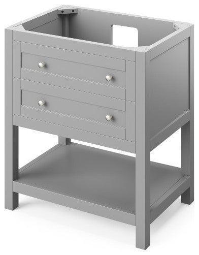 Astoria Transitional 30" Grey Vanity, Black Granite Vanity Top