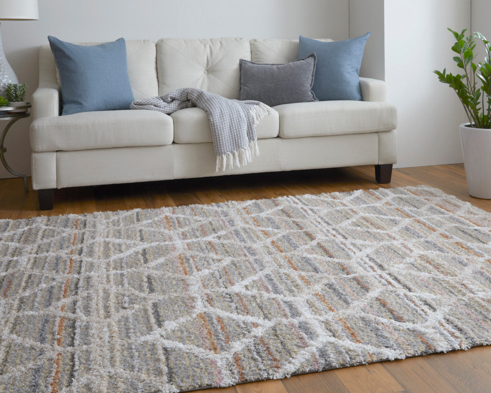 Weave & Wander Caide Contemporary Rug, Beige/Multi, 9'x12'
