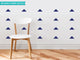 Wide Triangle Fabric Wall Decals, Set of 32, Navy
