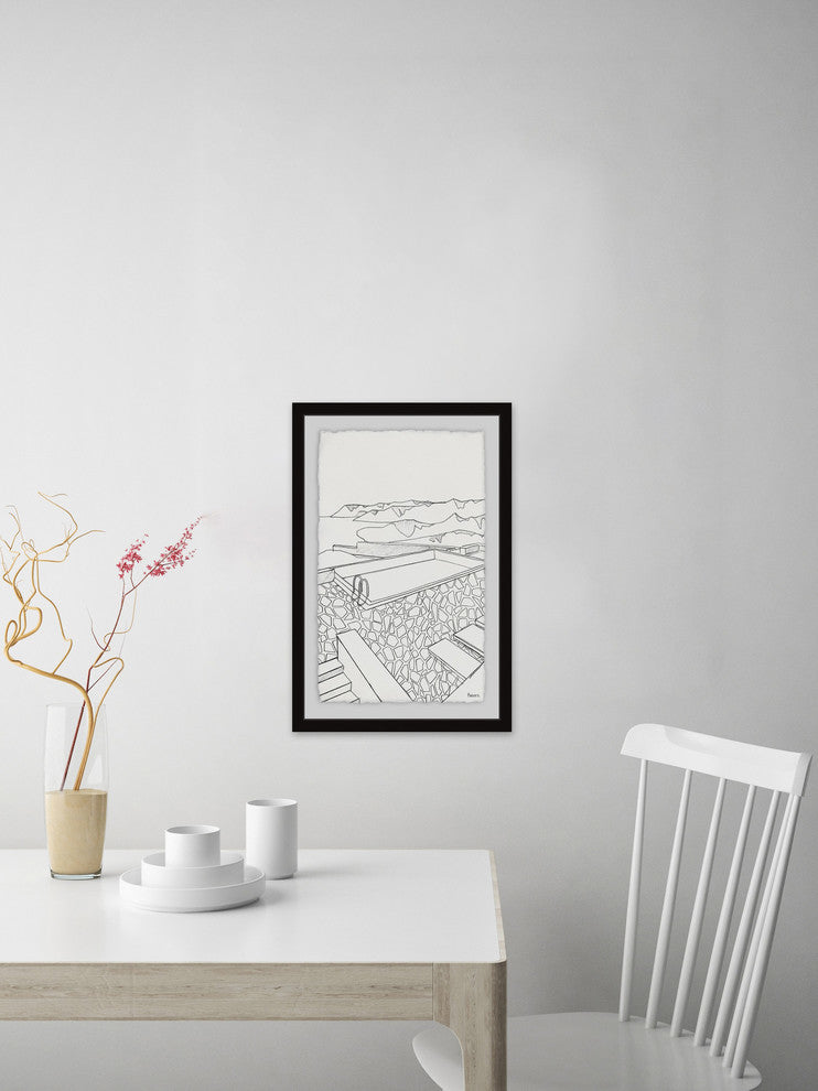 "Pool View" Framed Painting Print, 16"x24"