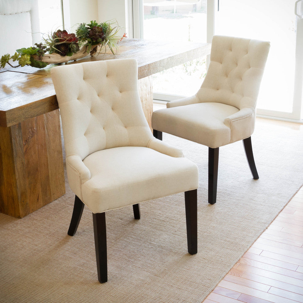 GDF Studio Janelle Tufted Fabric Dining/ Accent Chair, Set of 2