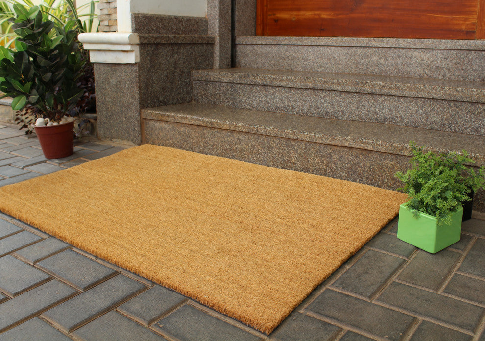 RugSmith Natural Machine Tufted Plain Doormat, 36" x 48"