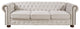 TATEUS linen fabric Chesterfield Large sofa Modern 3 Seater Couch  Beige
