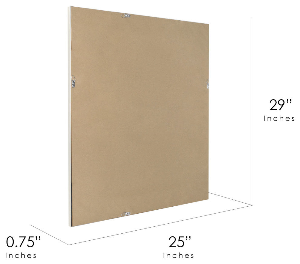 Head West Chrome Textured Frame Accent Wall Mirror - 23" x 29"