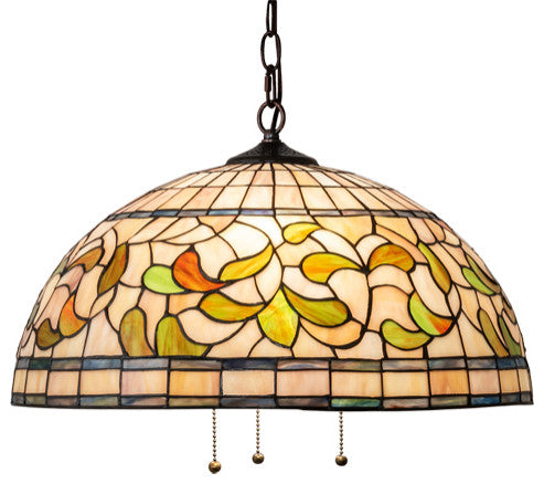 Meyda Lighting 232183 20" Wide Tiffany Turning Leaf Pendant