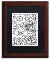 Elizabeth Caldwell 'Big Blooms' Art, Wood Frame, Black Mat, 11x14