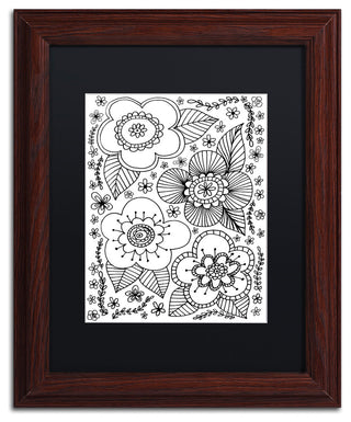 Elizabeth Caldwell 'Big Blooms' Art, Wood Frame, Black Mat, 11x14