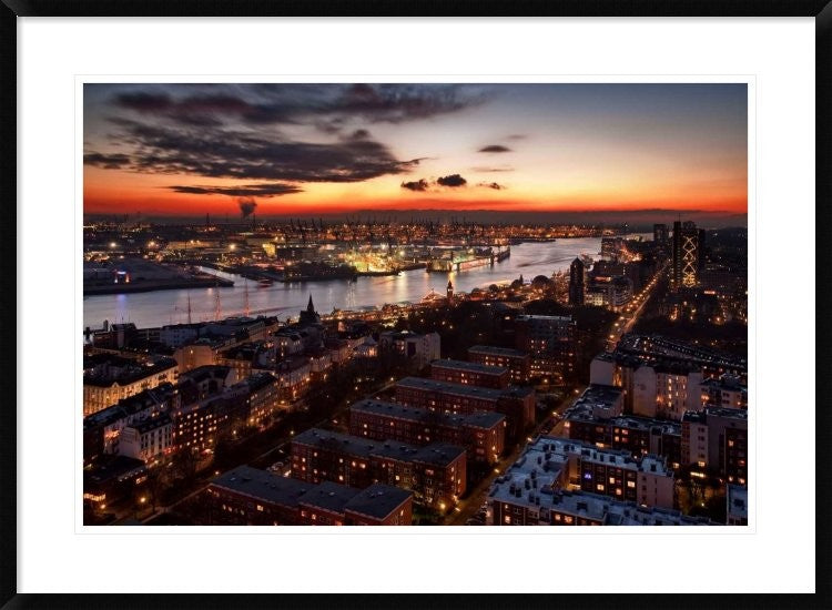 "Wintersunset" Framed Digital Print by Stefan Kloren, 38"x28"