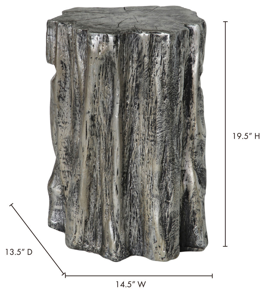Trunk Stool Antique Silver