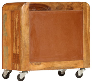 vidaXL Cabinet Accent Table with 1 Door and 4 Casters Solid Reclaimed Wood