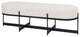 Amelia Cream Boucle Fabric Seat w/ Black Metal Base Upholstered Bench