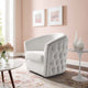 Modern Designer Lounge Accent Side Chair Armchair, Velvet Fabric, White