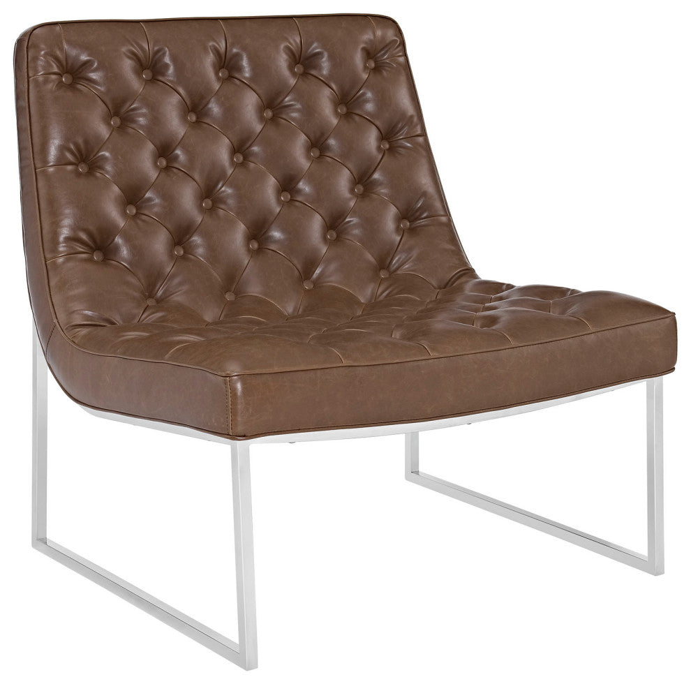 Modern Brown Ibiza Upholstered Vinyl Lounge Chair