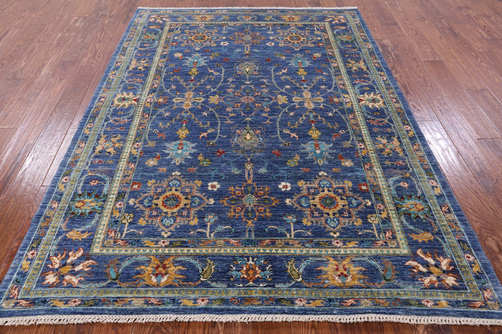 5' 9" X 7' 8" Persian Tabriz Hand Knotted Wool Rug Q7621
