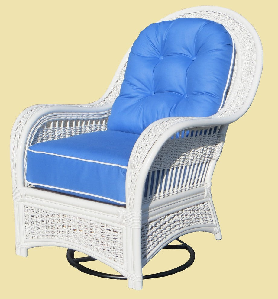 Regatta Swivel Rocker in White, Mint Fabric