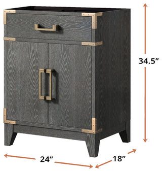 Laurel 24 in W x 18 in D Black Oak Single Bath Vanity