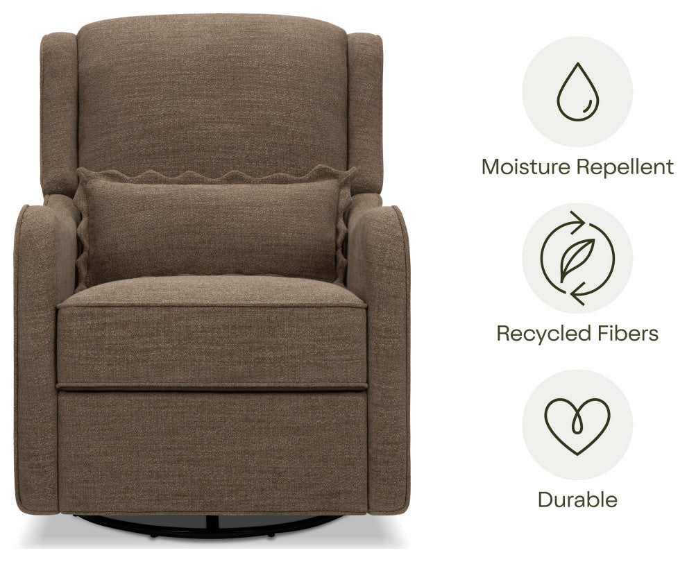 Devon Recliner and Swivel Glider, Performance Truffle Eco-Basketweave