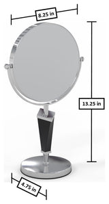 Helix Mirror Free Standing 5X/1X, Chrome W/ Black Stem