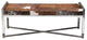 Mystique Brown/White Hair on Hide Bench w/ Polished Stainless Steel Frame