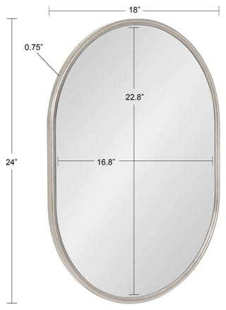 Caskill Capsule Framed Wall Mirror, Silver, 18x24