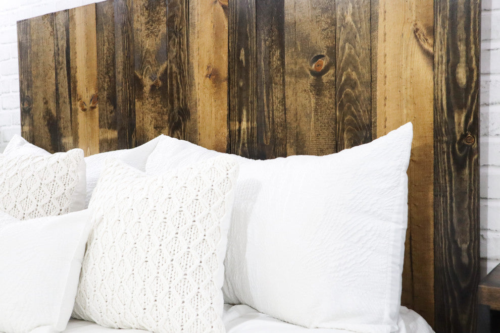 Handcrafted Headboard, Hanger Style, Dark Brown, King