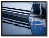Boat Reflection Ocean Lake Photograph, 24"x30", Black Frame