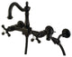 KS126XAXBS-P Heritage Wall Mount Bridge Kitchen Faucet with Brass Sprayer, Matte